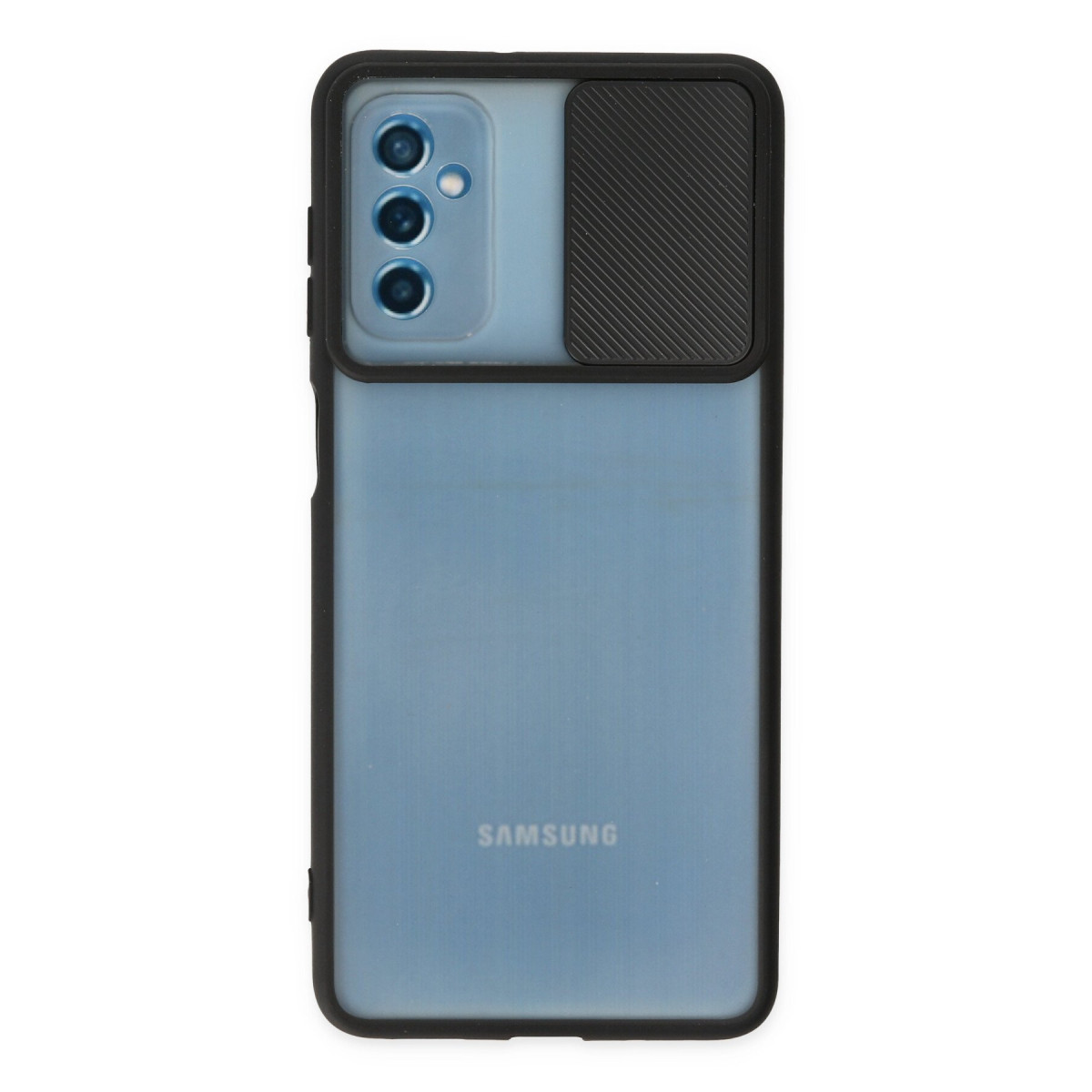 Newface Samsung Galaxy M52 5G Kılıf Palm Buzlu Kamera Sürgülü Silikon - Siyah — görsel 7