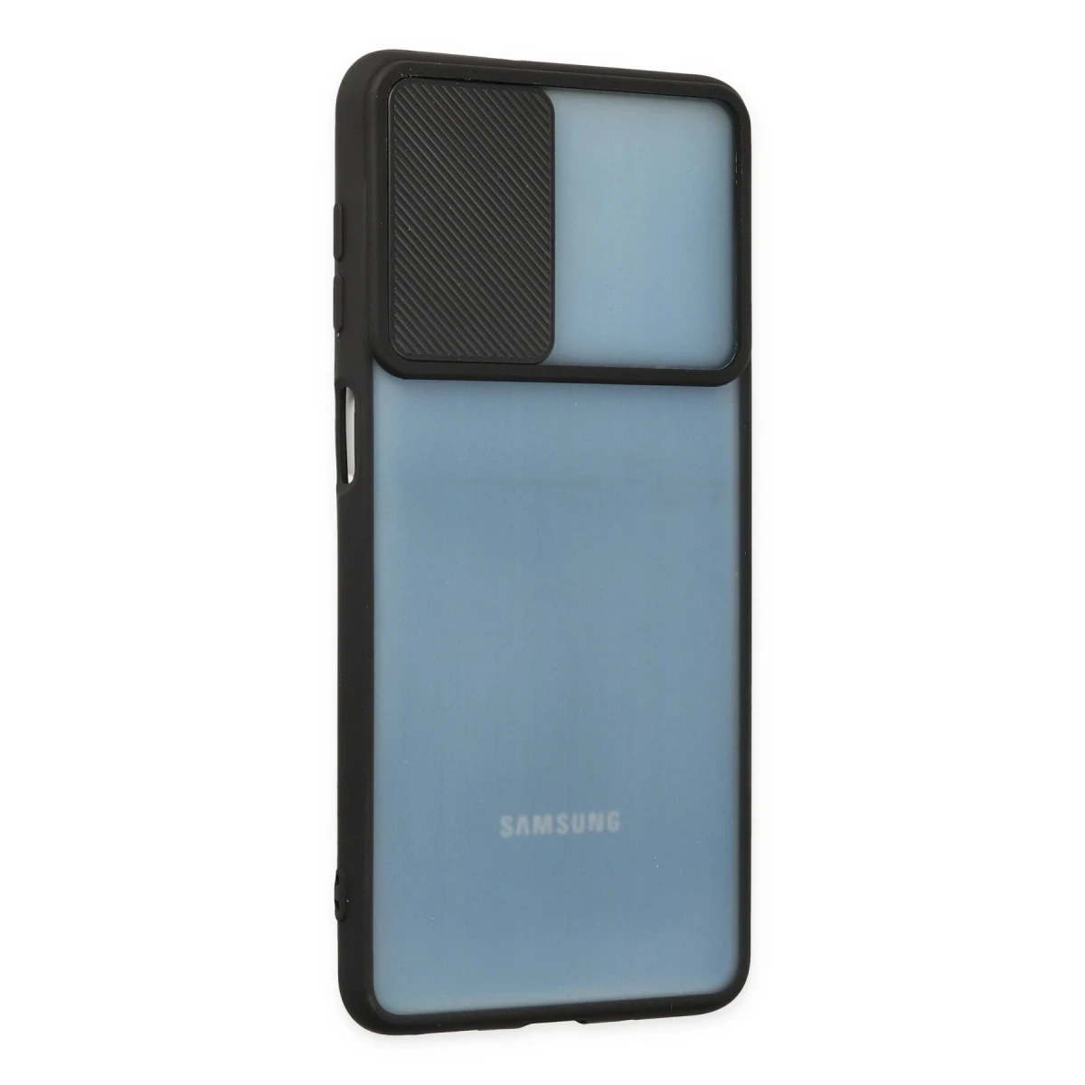 Newface Samsung Galaxy M52 5G Kılıf Palm Buzlu Kamera Sürgülü Silikon - Siyah — görsel 5
