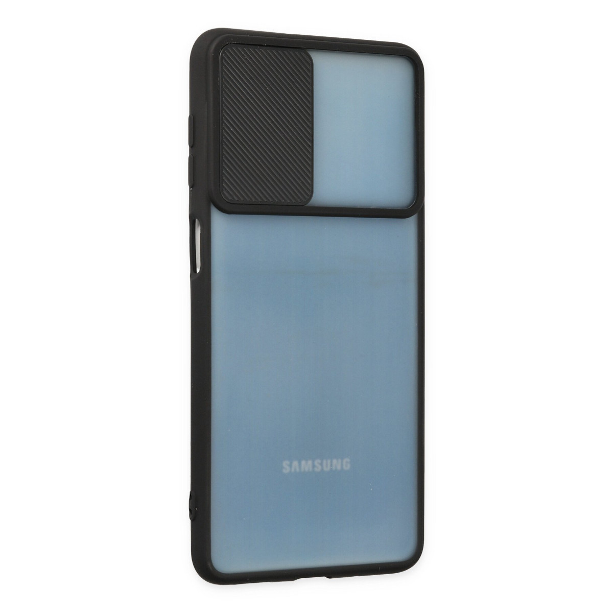 Newface Samsung Galaxy M52 5G Kılıf Palm Buzlu Kamera Sürgülü Silikon - Siyah — görsel 8