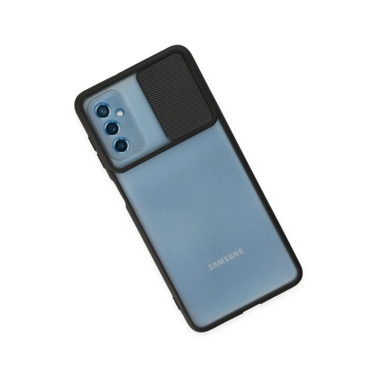 Newface Samsung Galaxy M52 5G Kılıf Palm Buzlu Kamera Sürgülü Silikon - Siyah — görsel 6