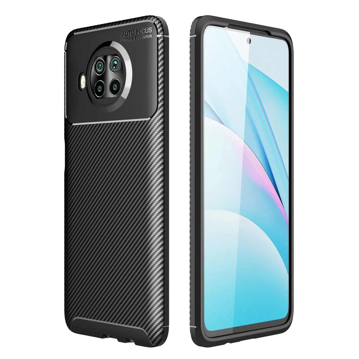 Newface Xiaomi Mi 10T Lite Kılıf Auto Focus Karbon Kapak - Siyah — görsel 3