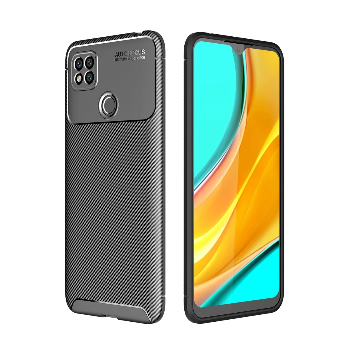 Newface Xiaomi Redmi 9C Kılıf Auto Focus Karbon Kapak - Siyah — görsel 3