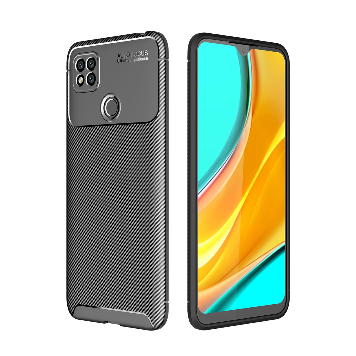 Newface Xiaomi Redmi 9C Kılıf Auto Focus Karbon Kapak - Siyah — görsel 5