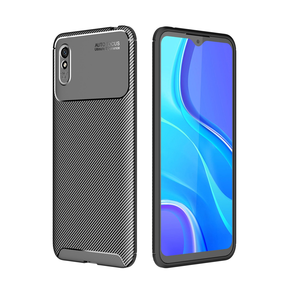 Newface Xiaomi Redmi 9A Kılıf Auto Focus Karbon Kapak - Siyah — görsel 5