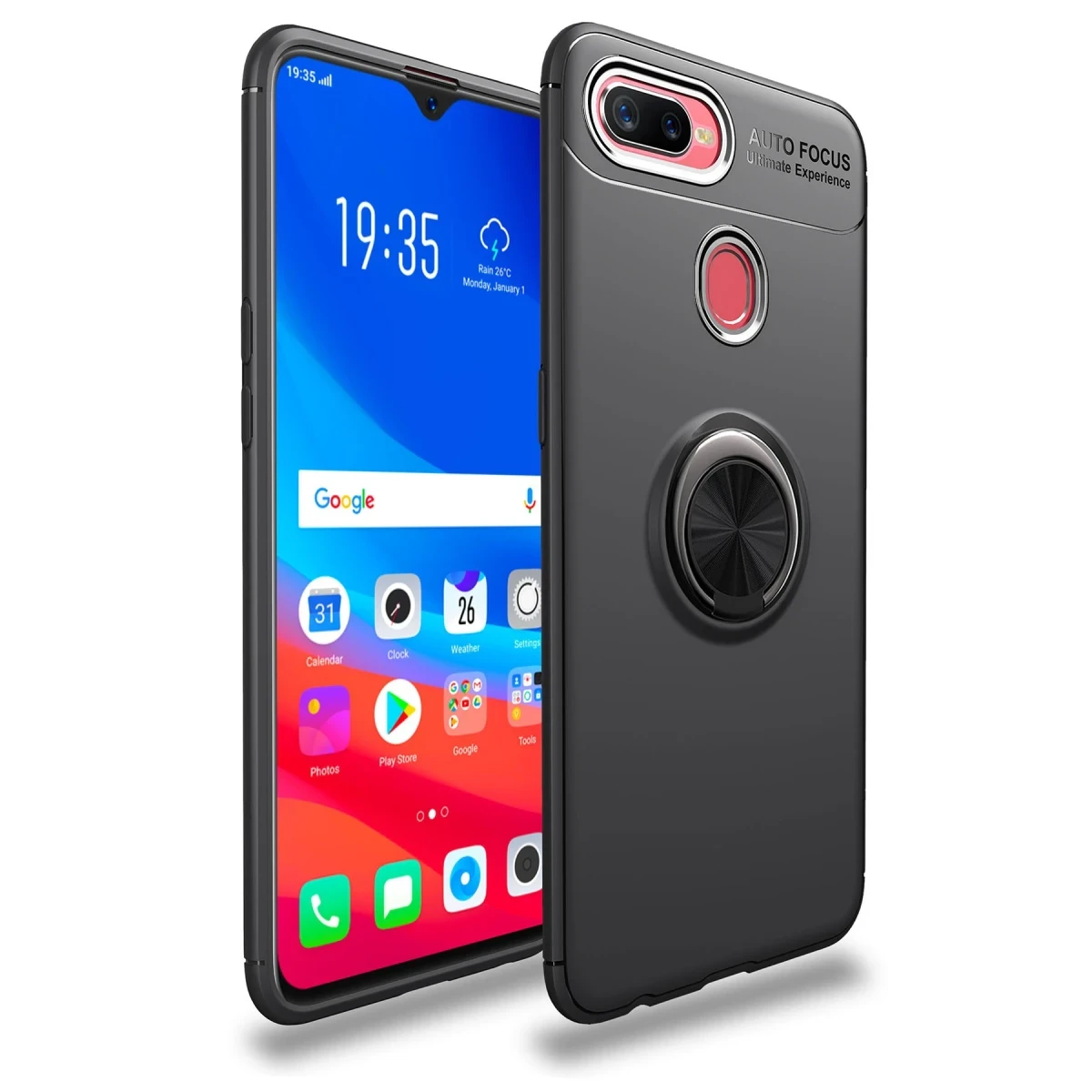 Newface Oppo A12 Kılıf Range Yüzüklü Silikon - Siyah — görsel 8