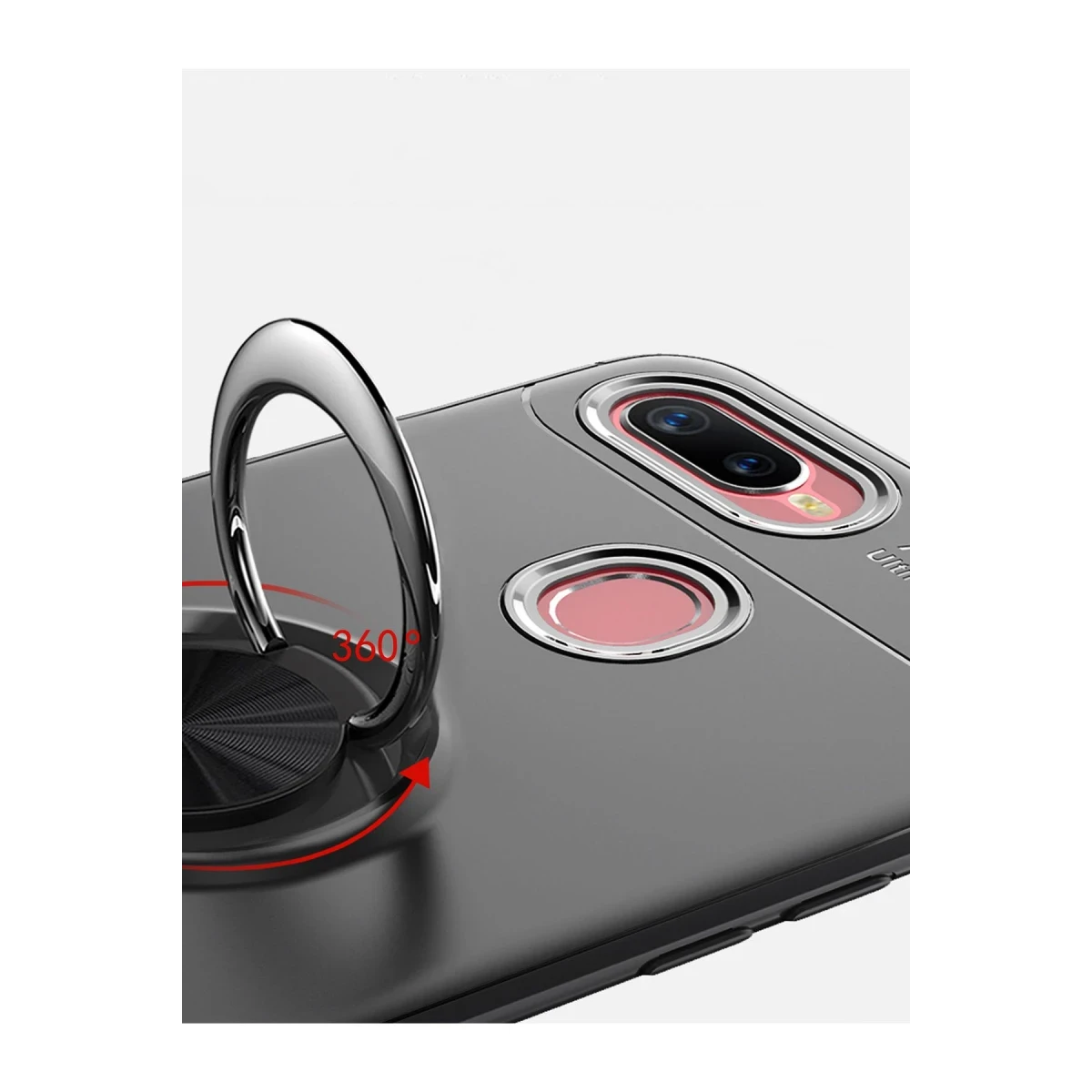 Newface Oppo A12 Kılıf Range Yüzüklü Silikon - Siyah — görsel 11