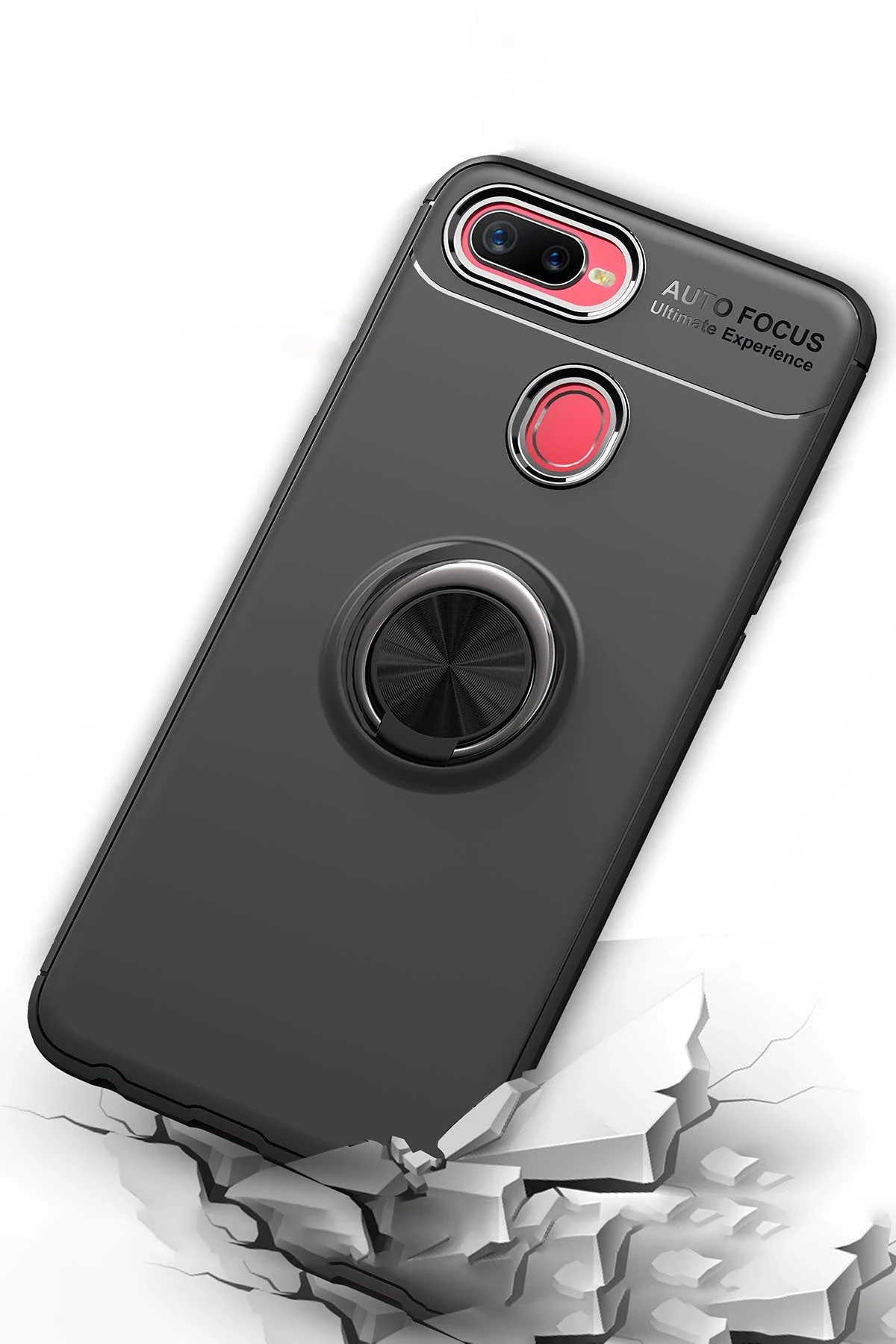 Newface Oppo A12 Kılıf Range Yüzüklü Silikon - Siyah — görsel 6