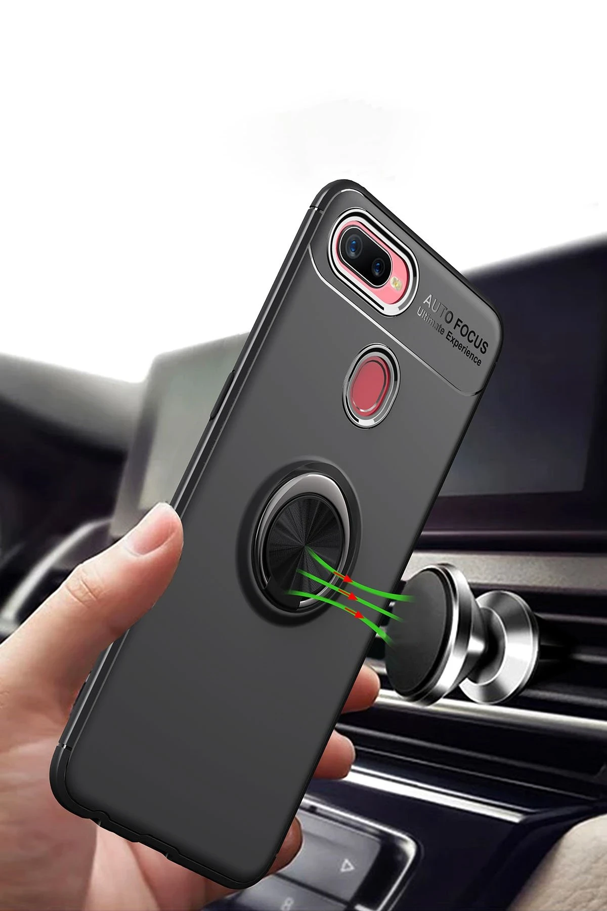 Newface Oppo A12 Kılıf Range Yüzüklü Silikon - Siyah — görsel 7