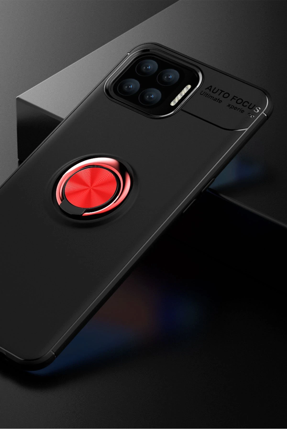 Newface Oppo A73 Kılıf Range Yüzüklü Silikon - Siyah-Kırmızı — görsel 2