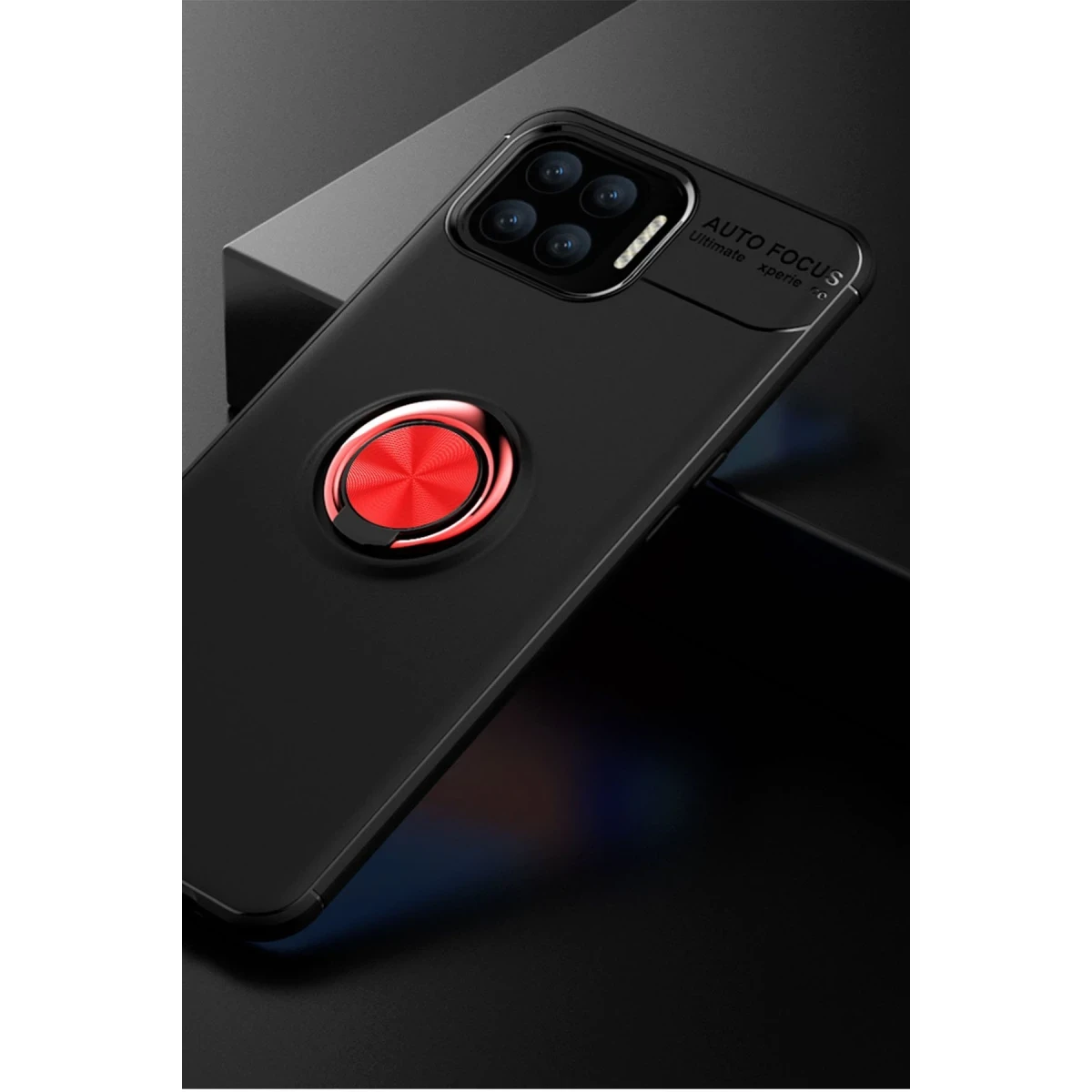 Newface Oppo A73 Kılıf Range Yüzüklü Silikon - Siyah-Kırmızı — görsel 9