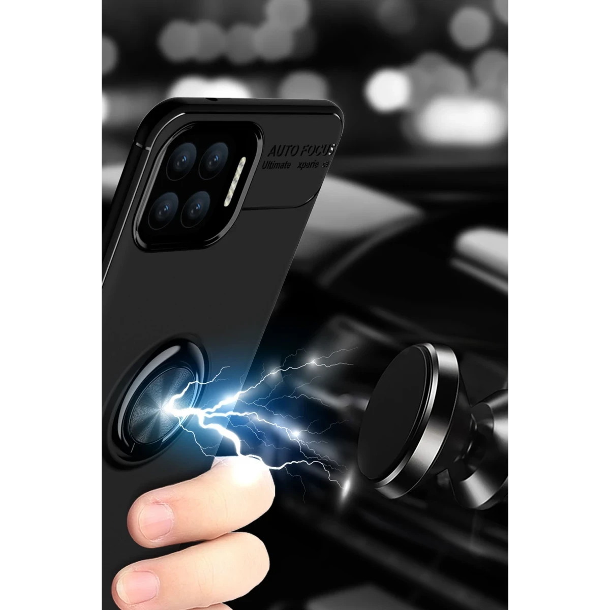 Newface Oppo A73 Kılıf Range Yüzüklü Silikon - Siyah-Kırmızı — görsel 10