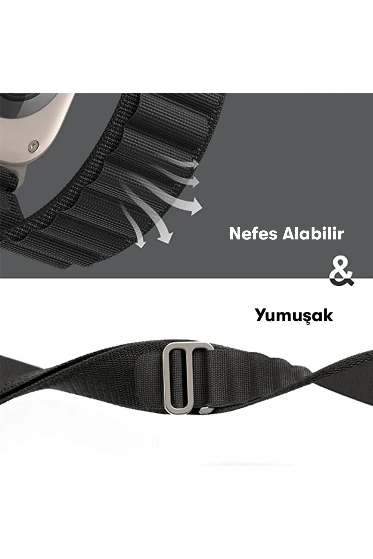 Newface Apple Watch 42mm Mountain Kordon - Siyah — görsel 6