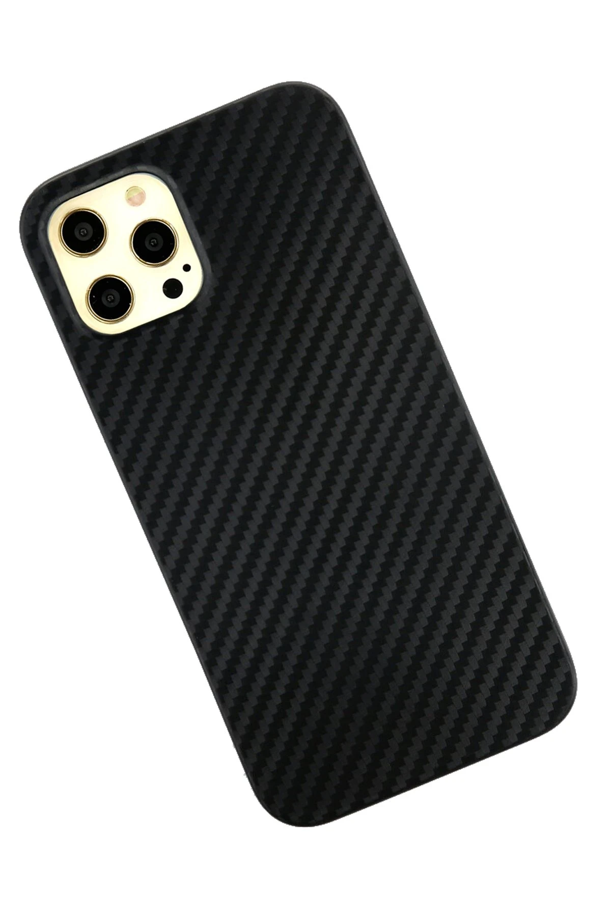 Newface Apple iPhone 12 Pro Max Kılıf Karbon PP Silikon - Siyah — görsel 2