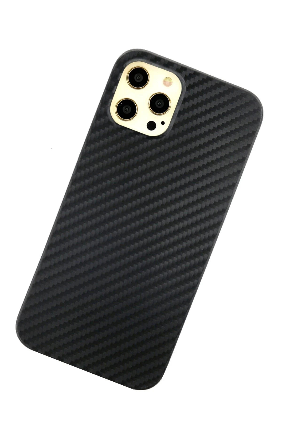 Newface Apple iPhone 12 Pro Max Kılıf Karbon PP Silikon - Siyah — görsel 3