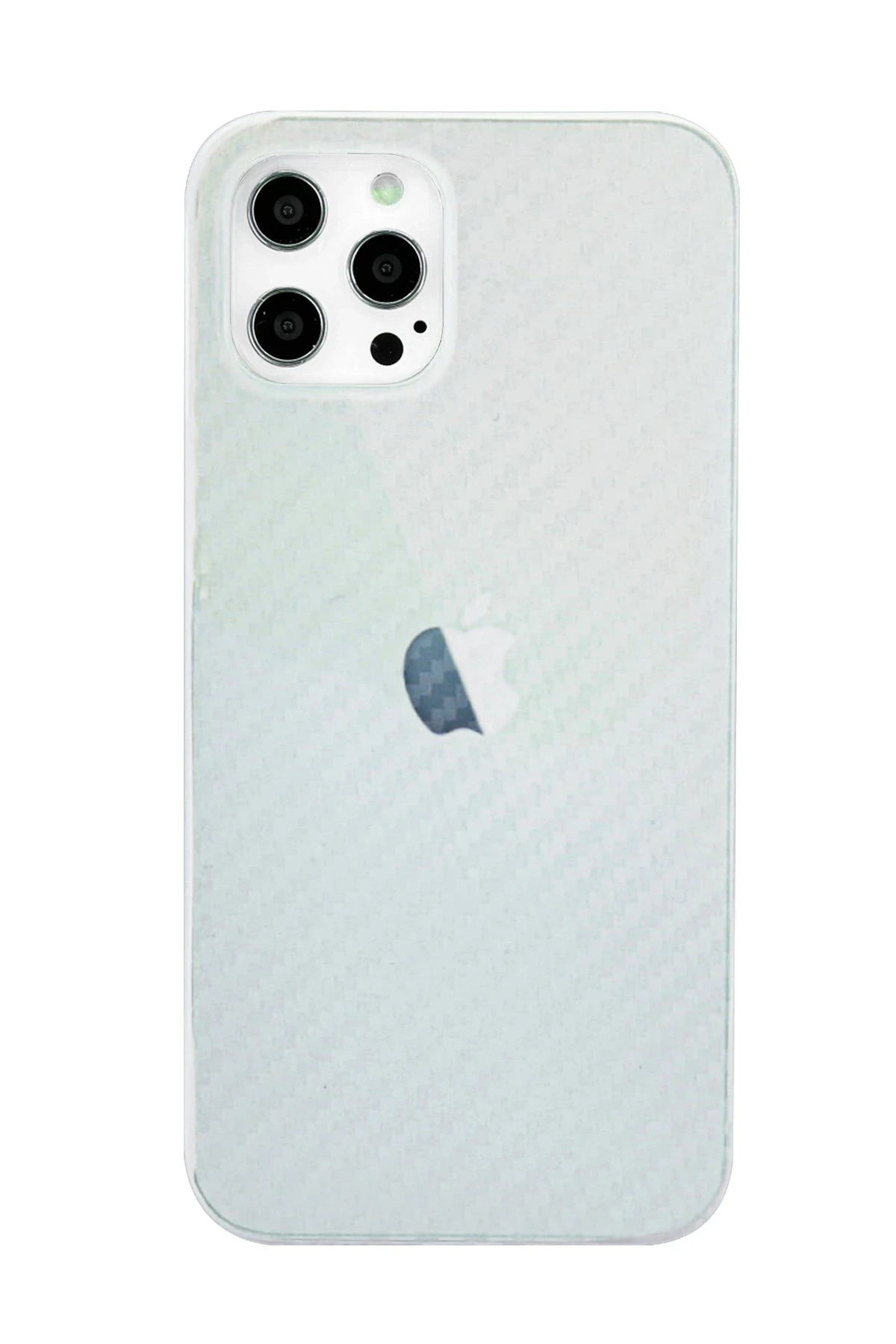 Newface iPhone 12 Pro Max Kılıf Karbon PP Silikon - Şeffaf
