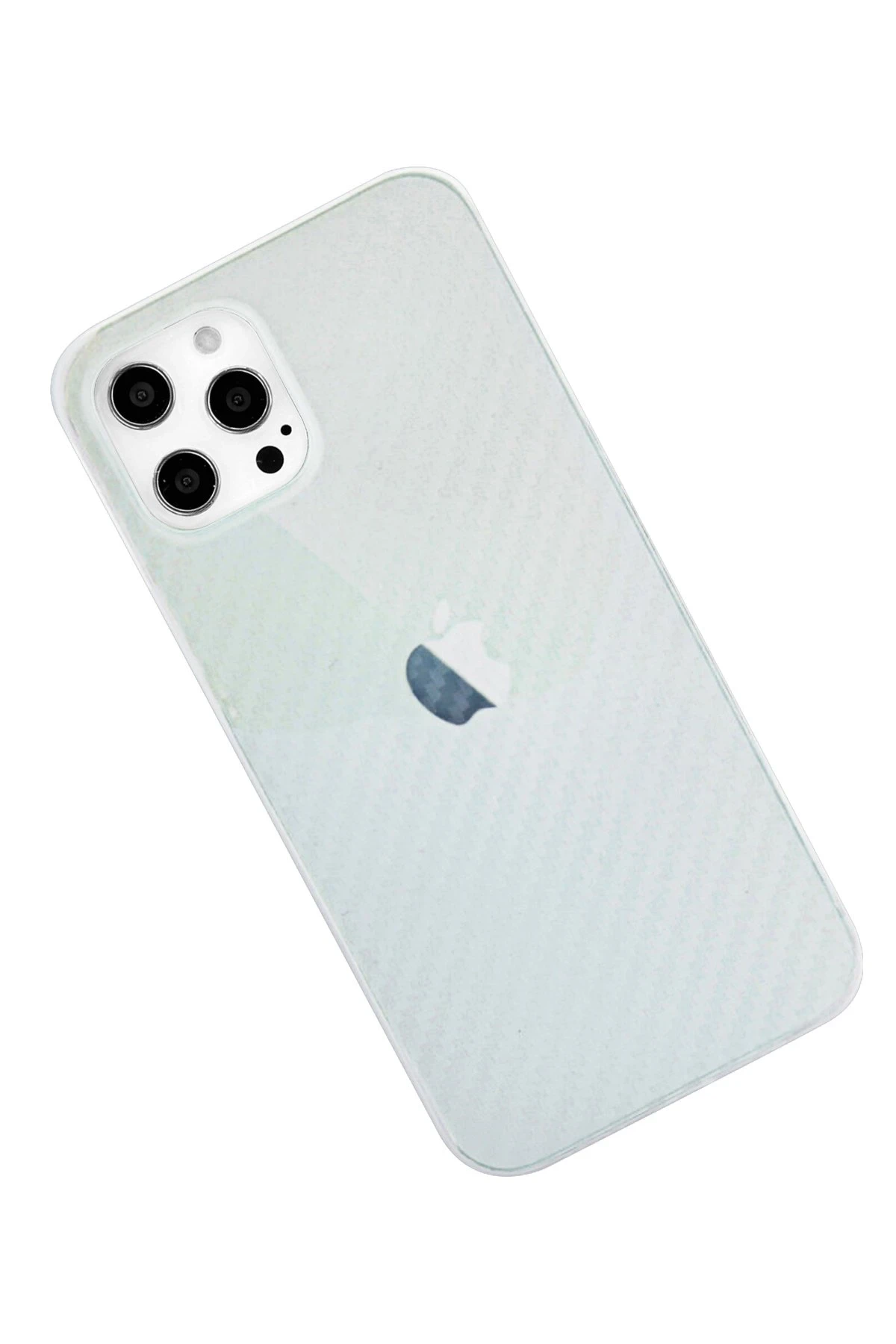 Newface iPhone 12 Pro Max Kılıf Karbon PP Silikon - Şeffaf