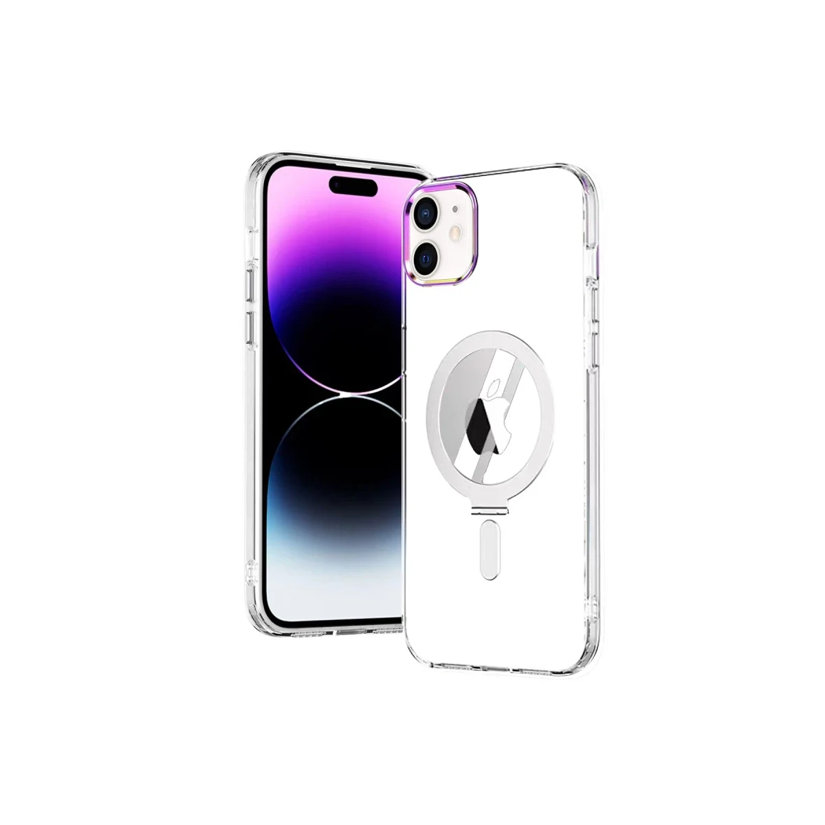 Newface Apple iPhone 12 Kılıf Mudo Magneticsafe Standlı Kapak - Şeffaf — görsel 4