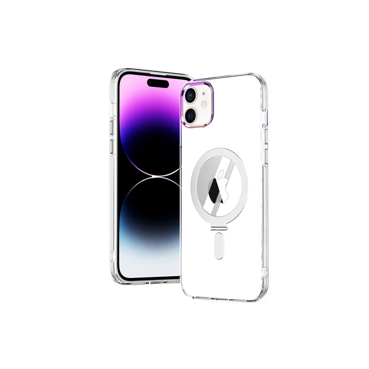 Newface Apple iPhone 12 Kılıf Mudo Magneticsafe Standlı Kapak - Şeffaf — görsel 6