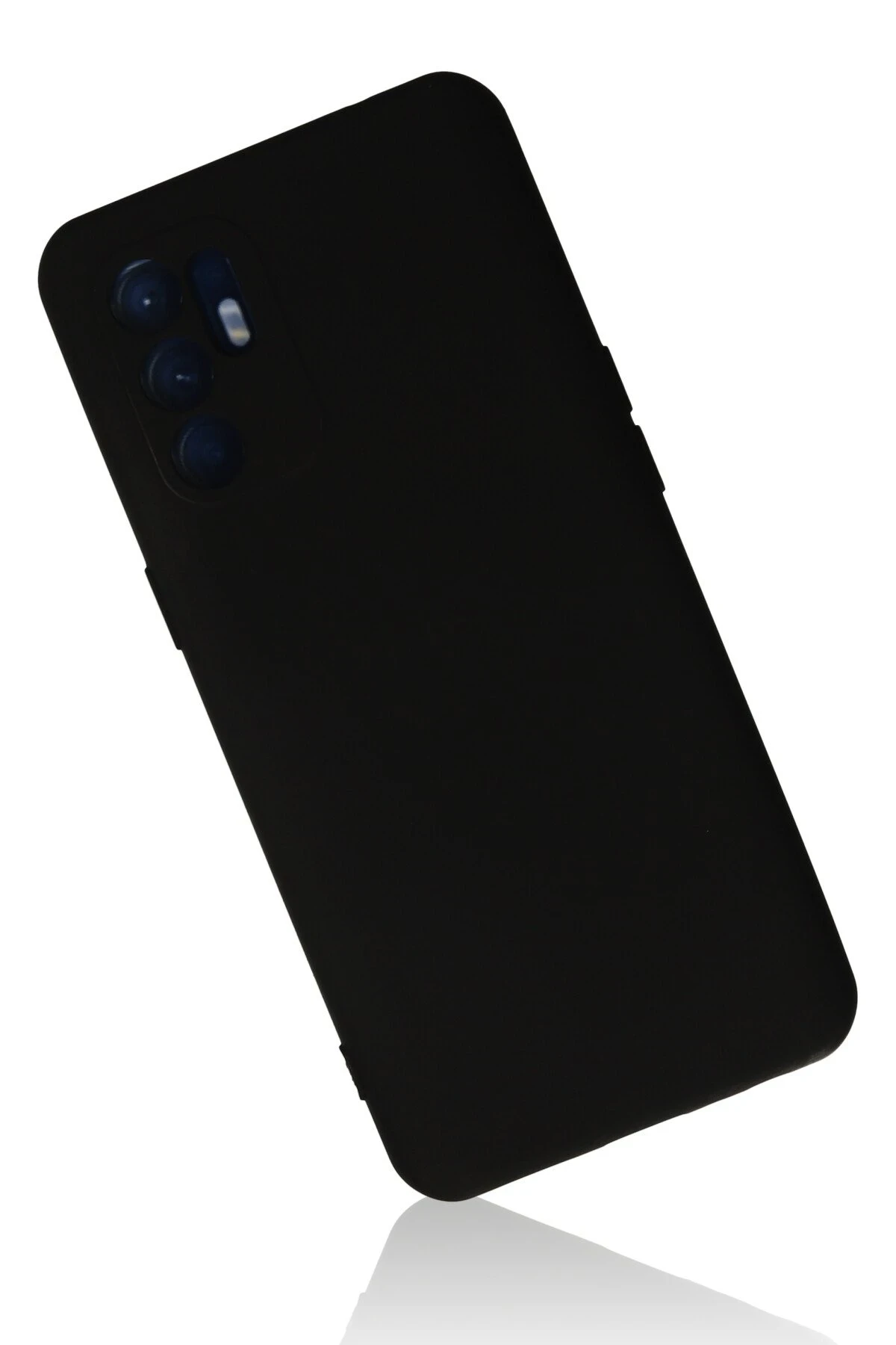 Newface Oppo Reno 6 Kılıf Nano içi Kadife Silikon - Siyah