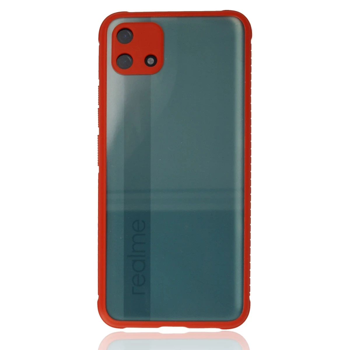 Newface Realme C11 2021 Kılıf Miami Şeffaf Silikon - Kırmızı — görsel 4