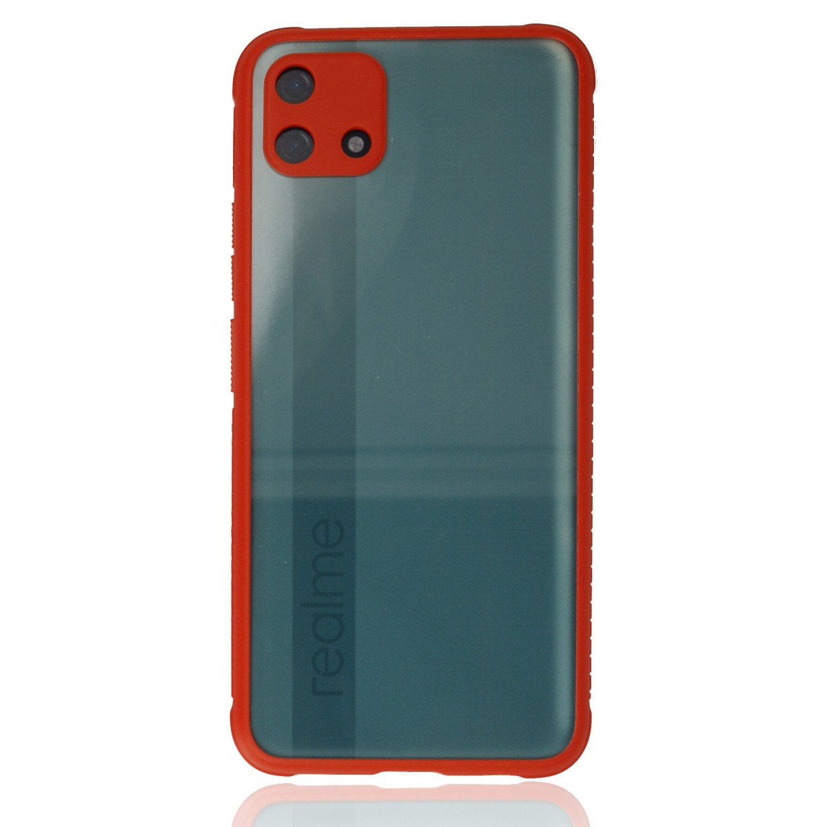 Newface Realme C11 2021 Kılıf Miami Şeffaf Silikon - Kırmızı — görsel 7