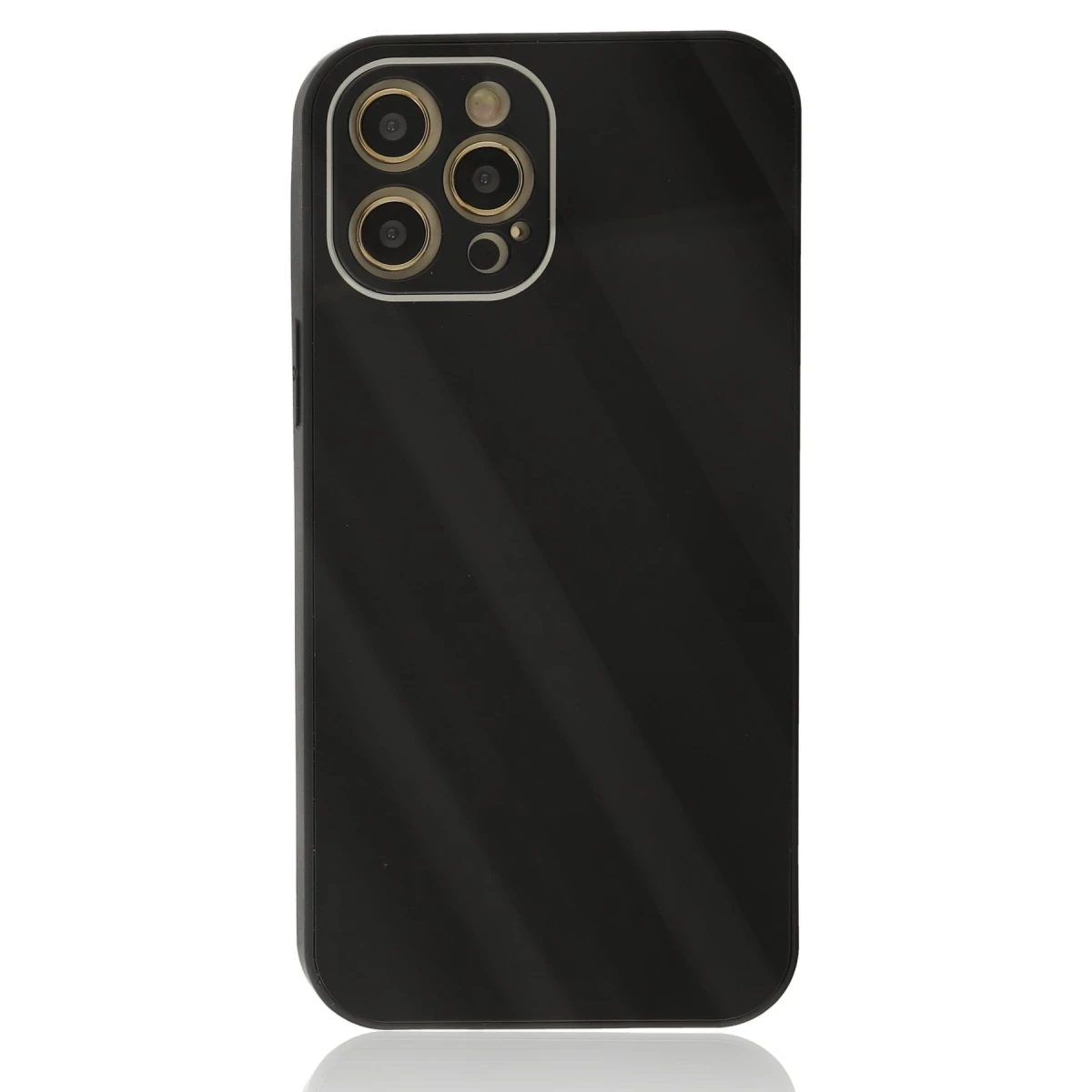 Newface Apple iPhone 12 Pro Kılıf Glass Kapak - Siyah — görsel 6