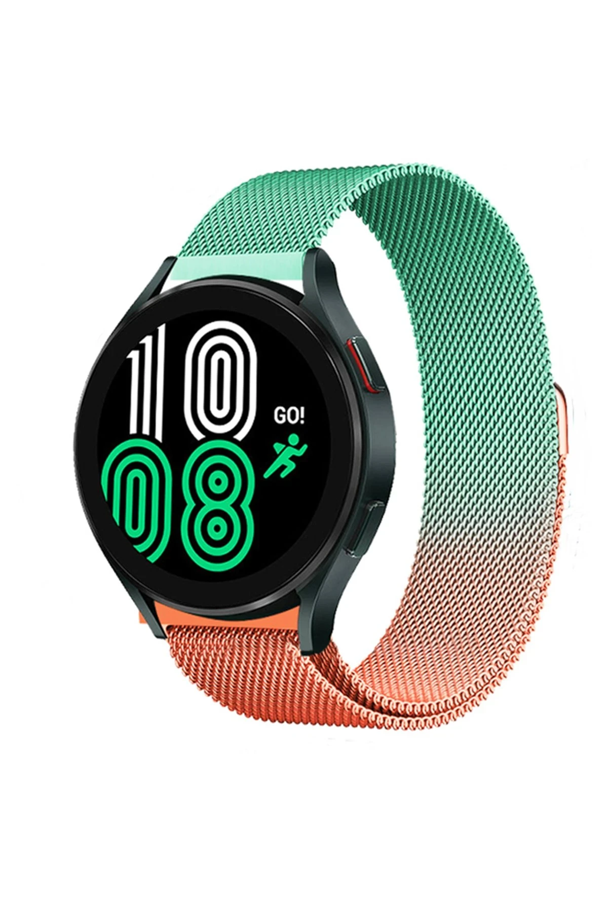 Newface Watch 22mm Metal Mıknatıslı Kordon - Turuncu-Yeşil