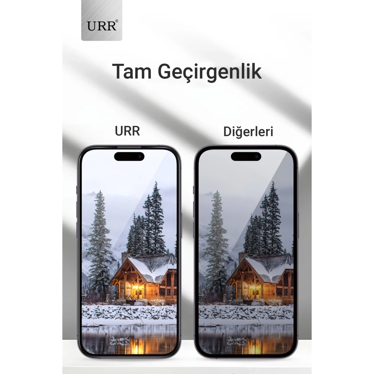URR Apple iPhone 14 Pro Max HD Privacy Cam Ekran Koruyucu - Siyah