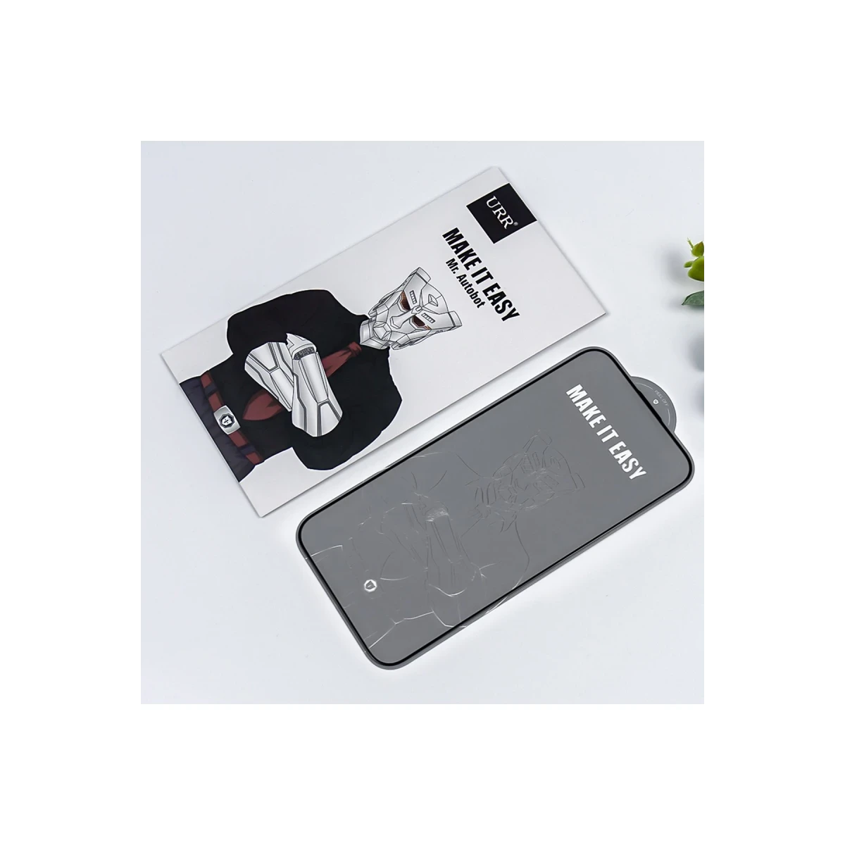 URR Apple iPhone 14 Pro 2.5D Antistatik Silkscreen Cam Ekran Koruyucu - Siyah