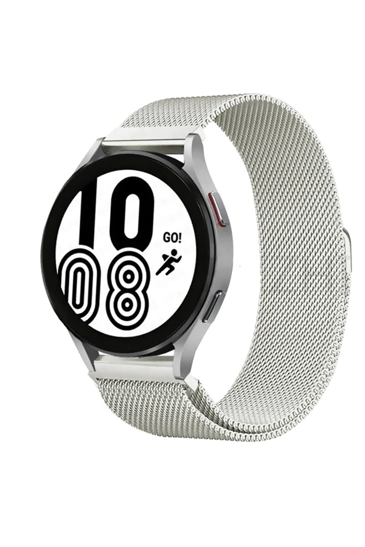 Newface Samsung Galaxy Watch 4 Metal Mıknatıslı Kordon - Gümüş
