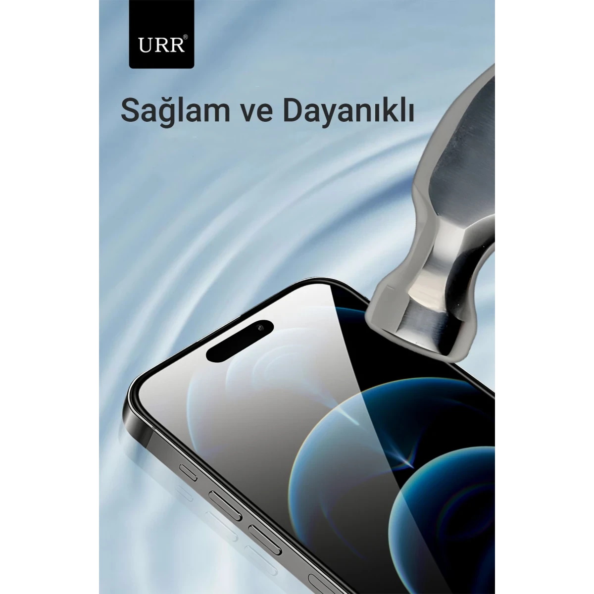 URR Apple iPhone 15 Pro Max 3D Resin Edge Cam Ekran Koruyucu - Siyah