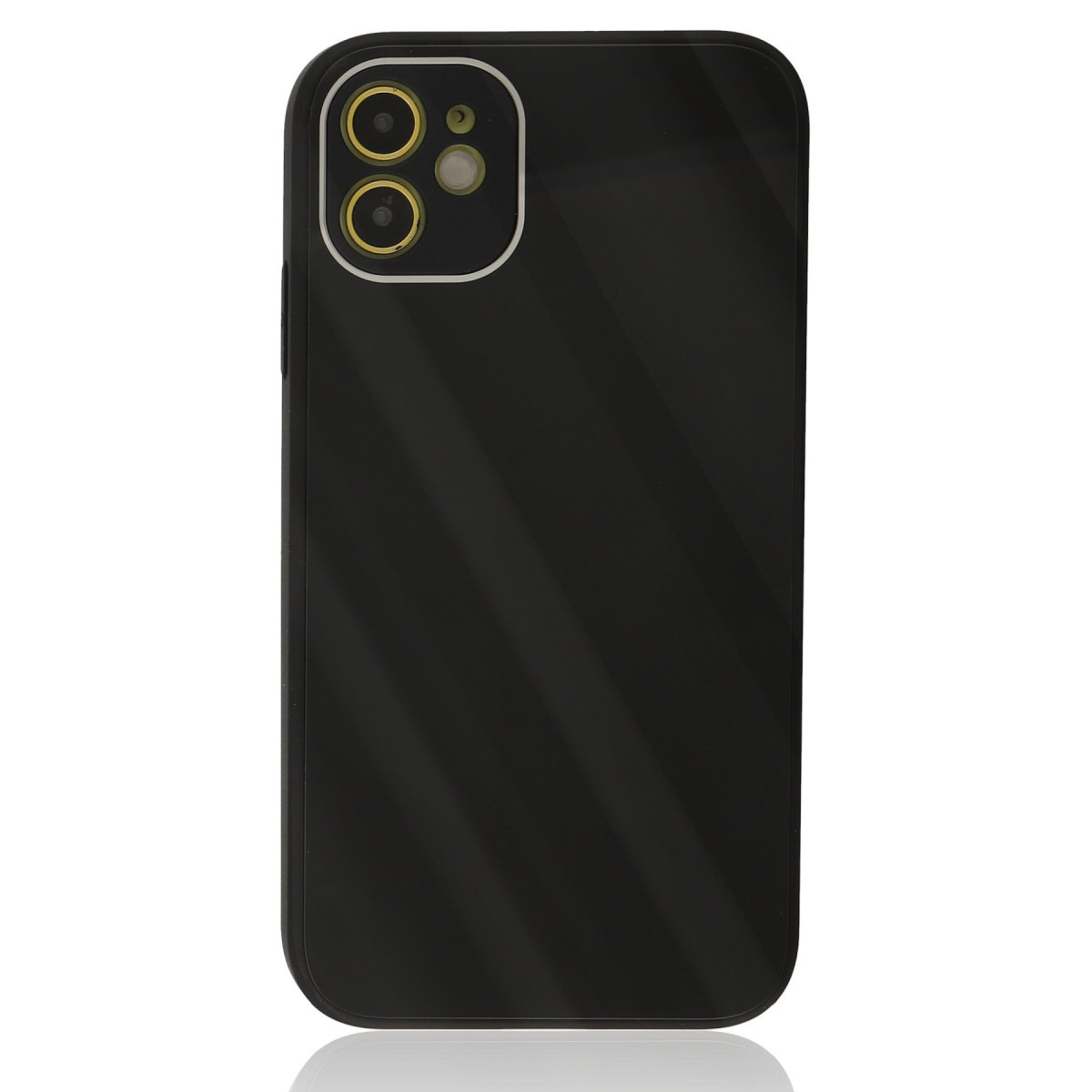 Newface Apple iPhone 12 Kılıf Glass Kapak - Siyah — görsel 11