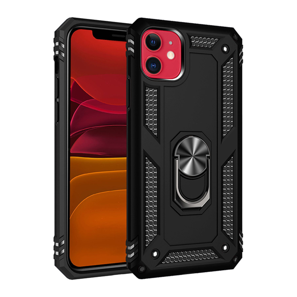 Newface Apple iPhone 11 Kılıf Sofya Yüzüklü Silikon Kapak - Siyah — görsel 3