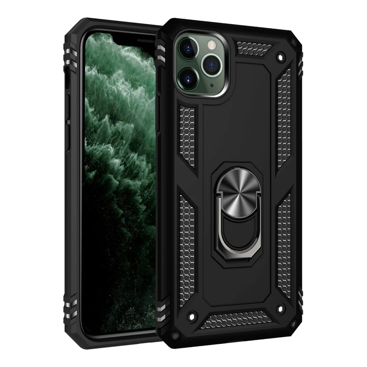 Newface Apple iPhone 11 Pro Kılıf Sofya Yüzüklü Silikon Kapak - Siyah — görsel 2