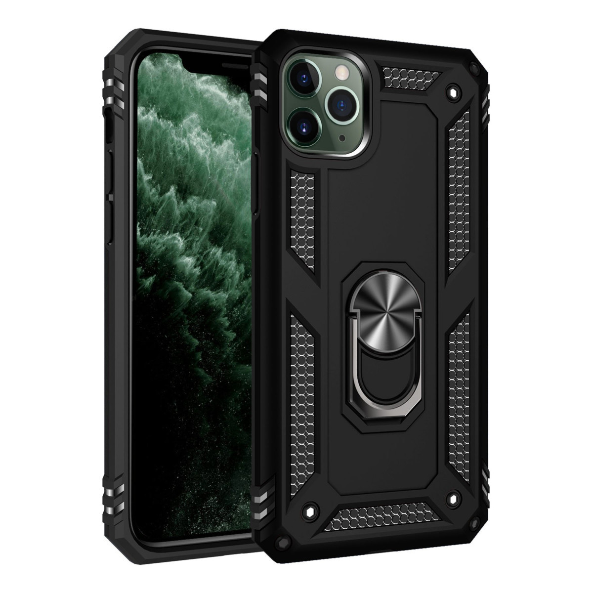 Newface Apple iPhone 11 Pro Kılıf Sofya Yüzüklü Silikon Kapak - Siyah — görsel 3