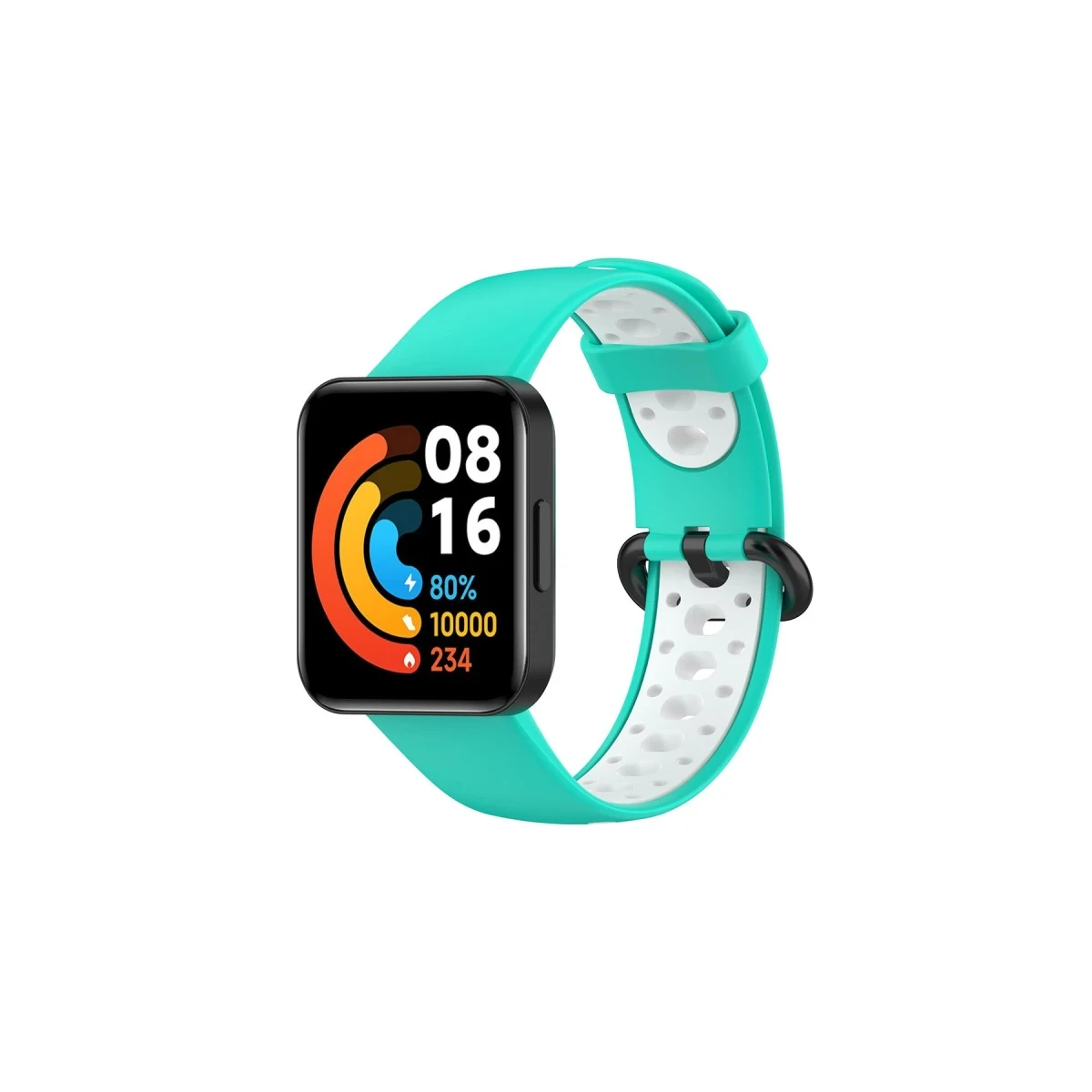 Newface Xiaomi Redmi Watch 2 Spor Delikli Kordon - Turkuaz-Beyaz — görsel 5