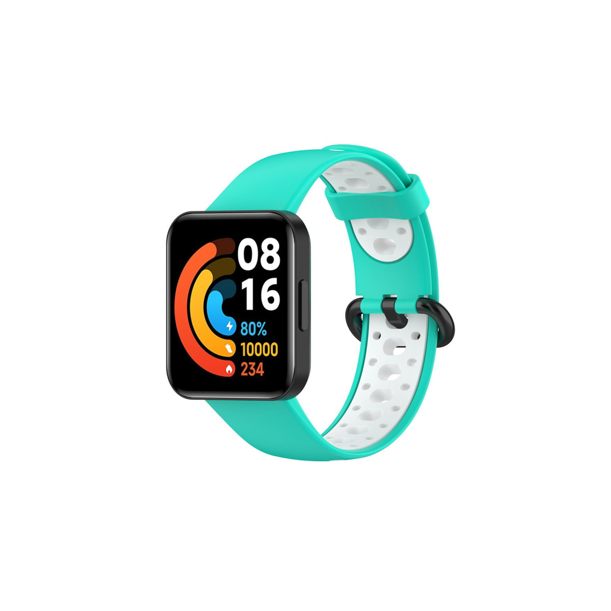 Newface Xiaomi Redmi Watch 2 Spor Delikli Kordon - Turkuaz-Beyaz — görsel 9