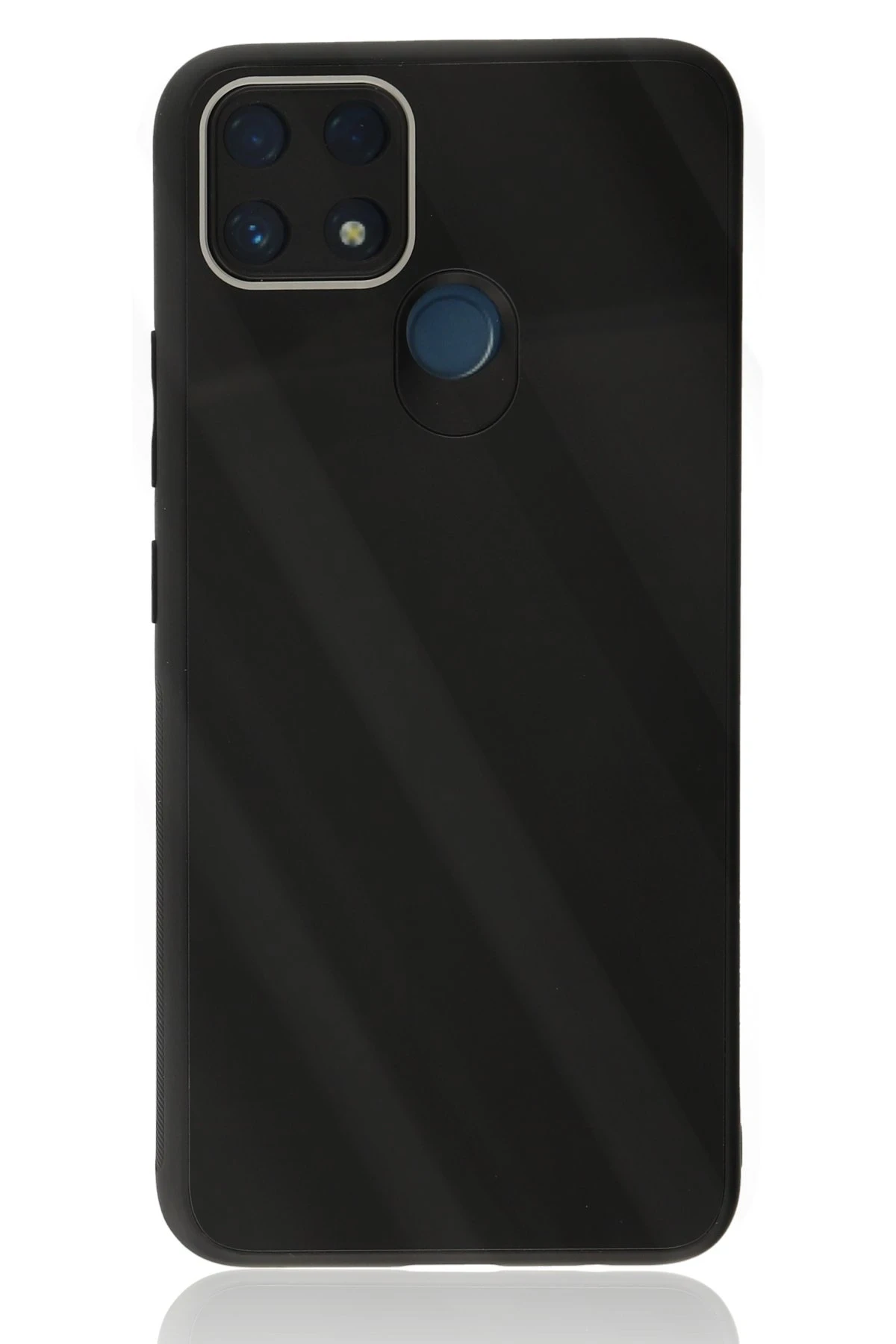 Newface Realme C25 Kılıf Glass Kapak - Siyah