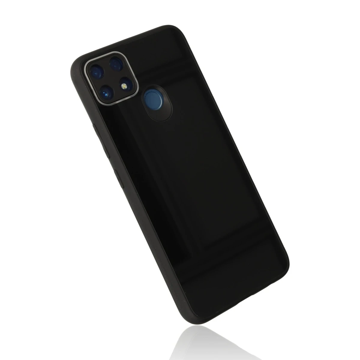 Newface Realme C25 Kılıf Glass Kapak - Siyah — görsel 8