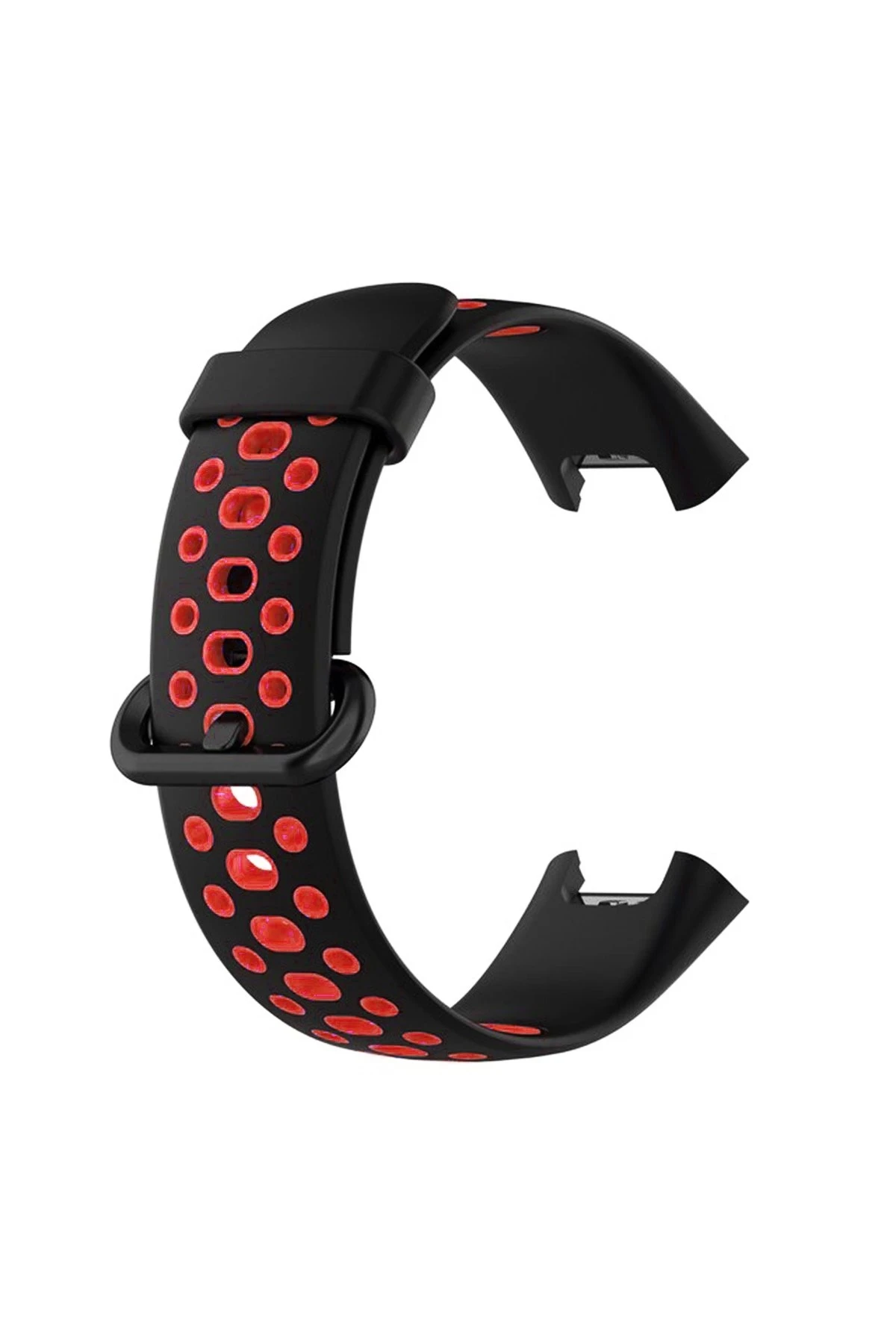 Newface Xiaomi Redmi Watch 2 Spor Delikli Kordon - Siyah-Kırmızı