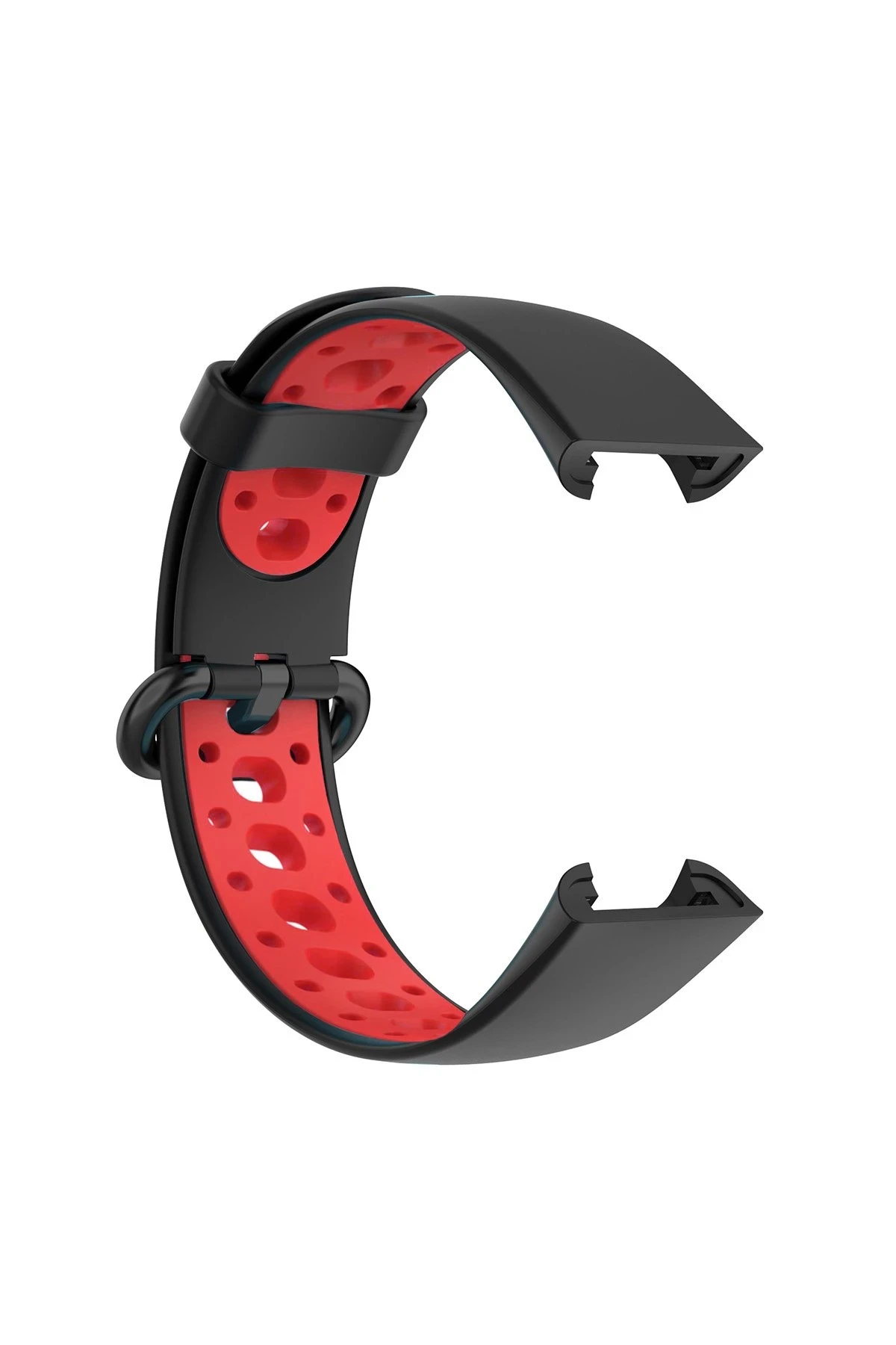 Newface Xiaomi Redmi Watch 2 Spor Delikli Kordon - Siyah-Kırmızı