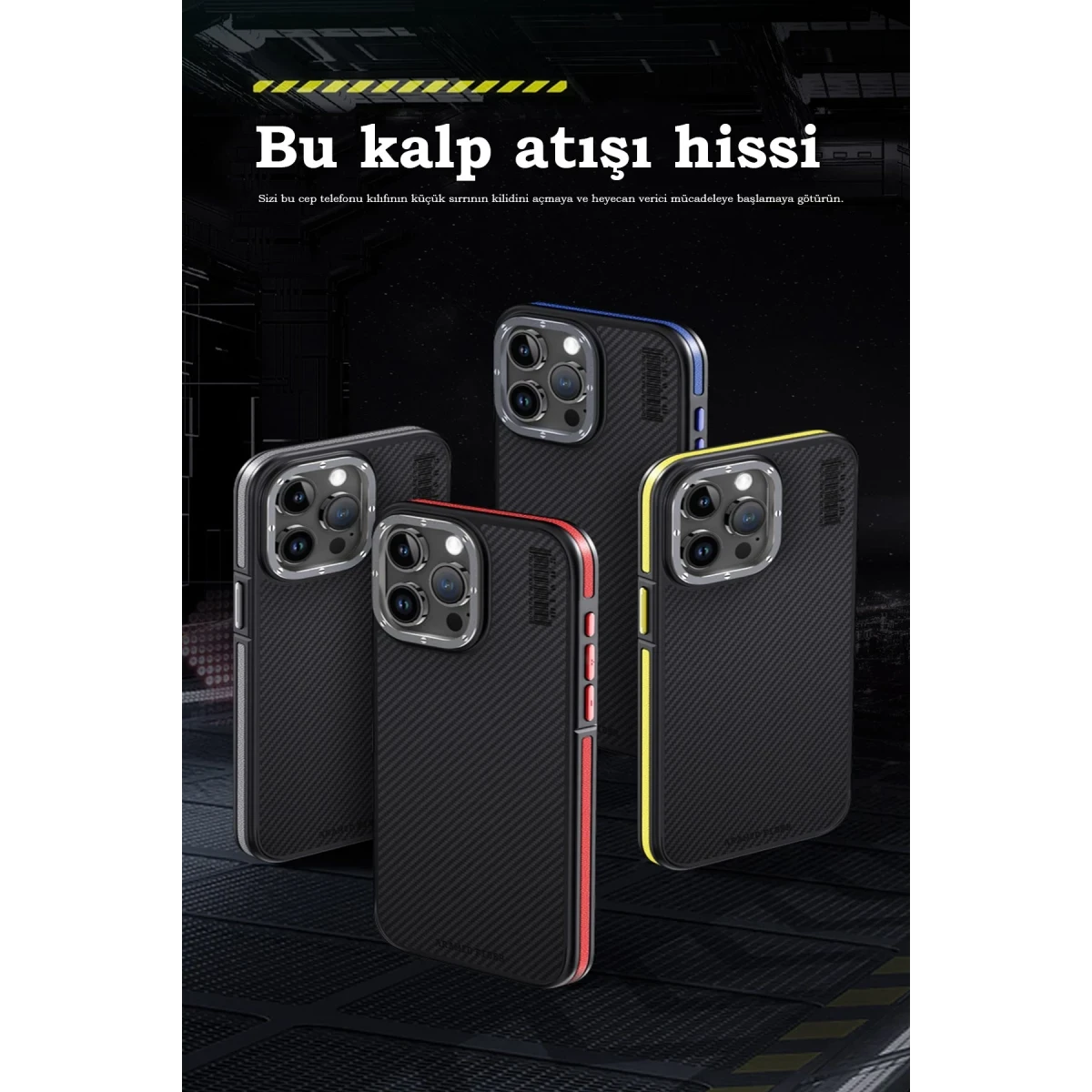 Joko Apple iPhone 15 Pro Kılıf Aramid 600D Kevlar Karbon Fiber Magsafe Kapak - Gri — görsel 9