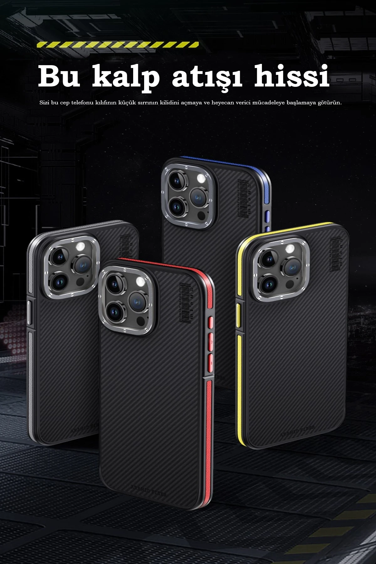 Joko iPhone 15 Pro Kılıf Aramid 600D Kevlar Karbon Fiber Magsafe Kapak - Kırmızı