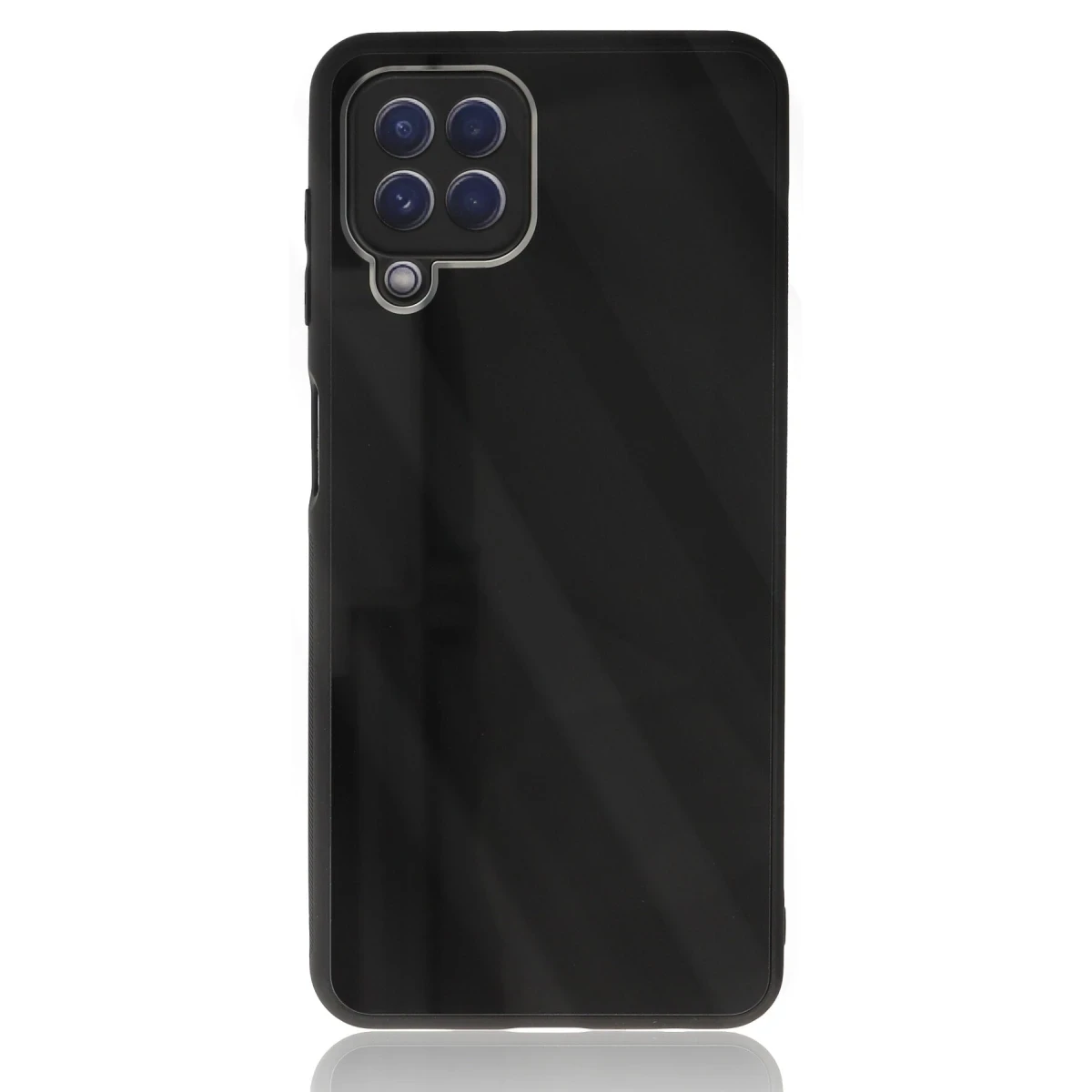 Newface Samsung Galaxy A22 Kılıf Glass Kapak - Siyah — görsel 6