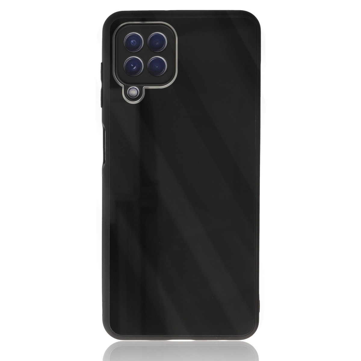 Newface Samsung Galaxy A22 Kılıf Glass Kapak - Siyah — görsel 11