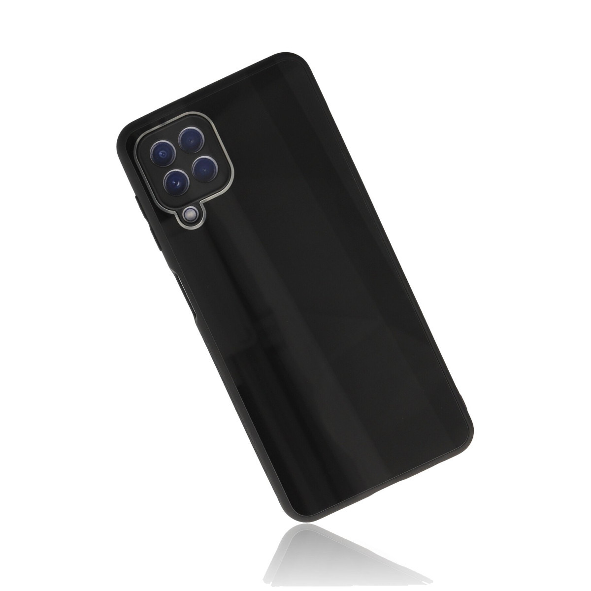 Newface Samsung Galaxy A22 Kılıf Glass Kapak - Siyah — görsel 12