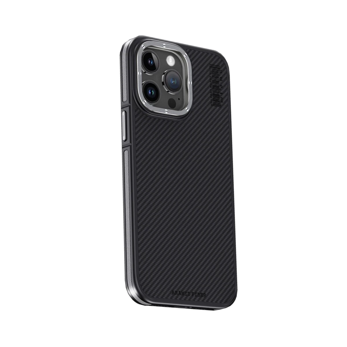 Joko Apple iPhone 15 Pro Max Kılıf Aramid 600D Kevlar Karbon Fiber Magsafe Kapak - Gri — görsel 6