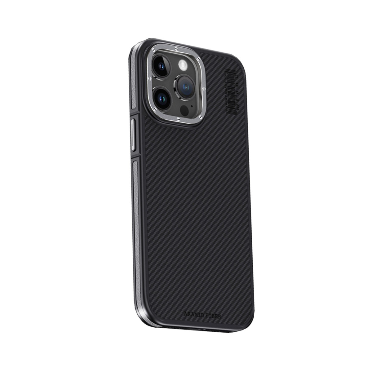 Joko Apple iPhone 15 Pro Max Kılıf Aramid 600D Kevlar Karbon Fiber Magsafe Kapak - Gri — görsel 11