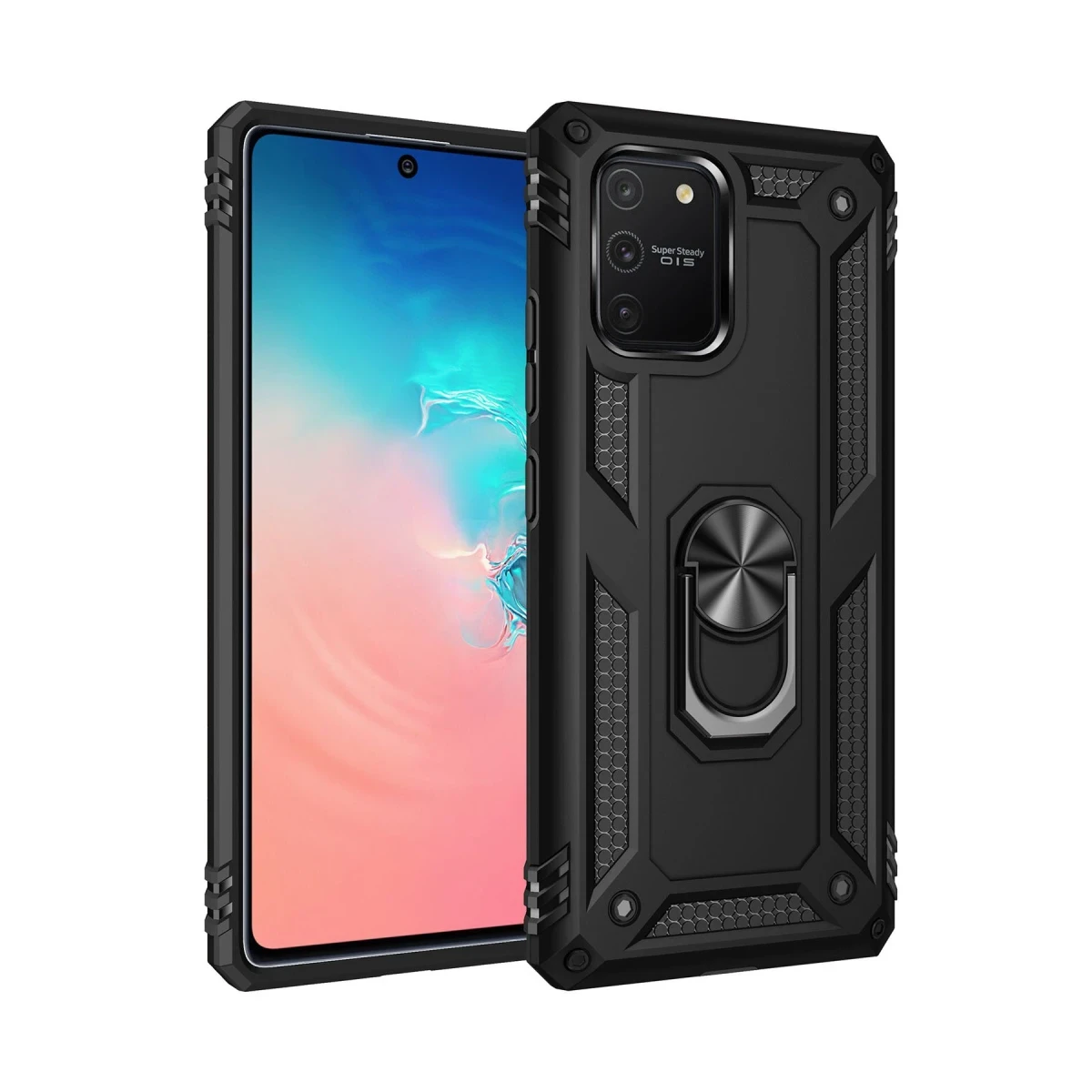 Newface Samsung Galaxy A81 / Note 10 Lite Kılıf Sofya Yüzüklü Silikon Kapak - Siyah — görsel 2