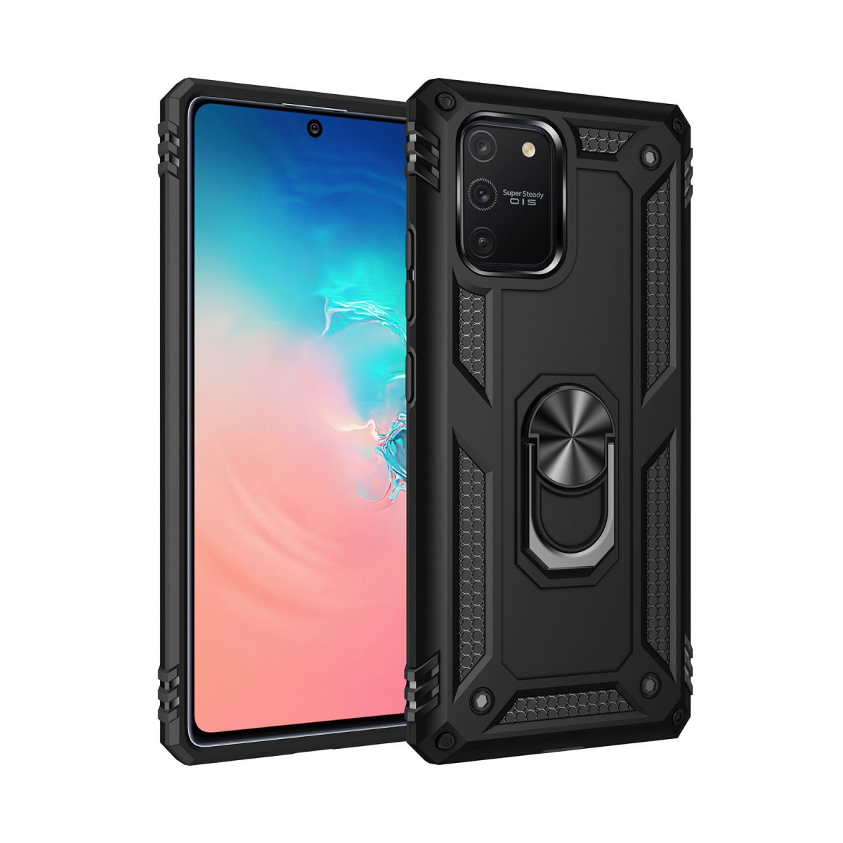 Newface Samsung Galaxy A81 / Note 10 Lite Kılıf Sofya Yüzüklü Silikon Kapak - Siyah — görsel 3